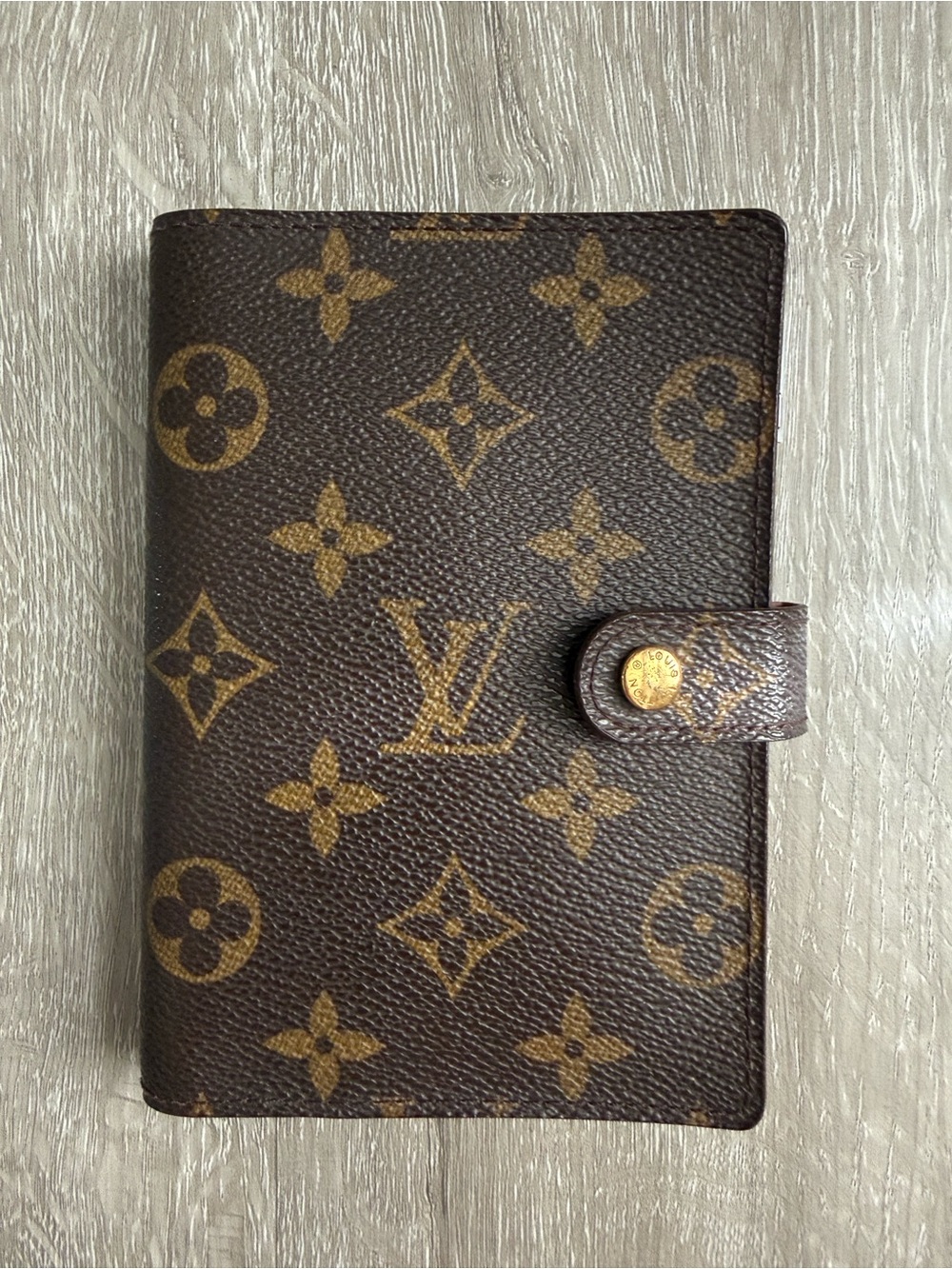 Louis Vuitton Monogram Canvas PM Agenda Cover - Dark Brown with Gold Monogram